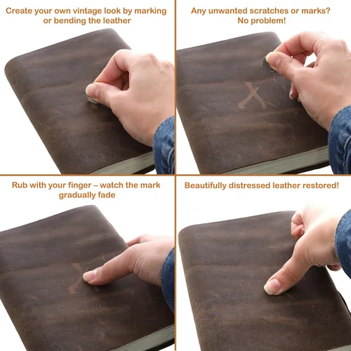 Miniatura 8 de Cuaderno de escritura de cuero, cuaderno encuadernado vintage hecho a mano para hombres y mujeres, escribe en papel grueso liso, páginas pequeñas
