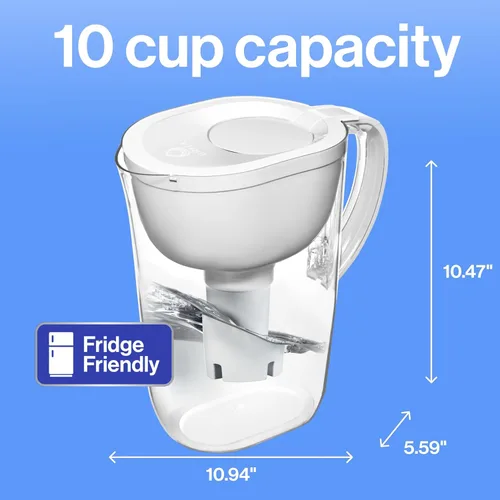 Miniatura 11 de Brita Jarra de filtro de agua de todo el día, blanco, grande, 10 taza, 1 cuenta
