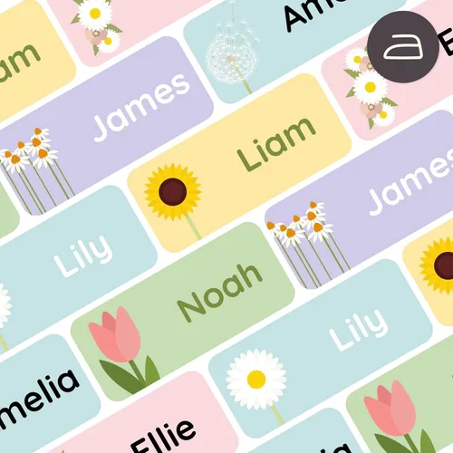 Miniatura 18 de Etiquetas de nombre termoadhesivas y etiquetas de nombre para ropa (120 unidades), etiquetas de tela personalizadas para niños, escuela, guardería
