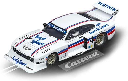 Carrera 30926 Ford Capri Zakspeed Turbo Lili Reisenbichler No. 4 - Ranura digital a escala 1:32, vehículo de carreras, tragamonedas digitales, color