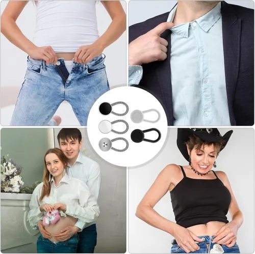 Miniatura 4 de Ouligay Extensores de cuello, extensores de cuello de camisa, pantalones, extensor de botón, extensor de botón, extensor de botón de cuello
