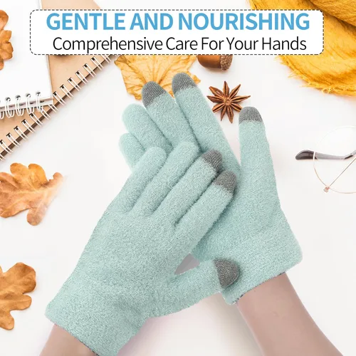 Miniatura 4 de Guantes de spa para manos secas, guantes hidratantes durante la noche con buen forro, guantes hidratantes para pantalla táctil para mujeres