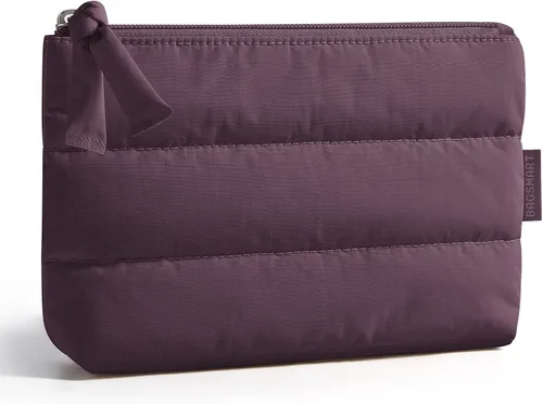 Miniatura 12 de BAGSMART Pequeña bolsa de maquillaje, neceser portátil esponjoso con cierre de cremallera con encanto, organizador de viaje resistente al agua