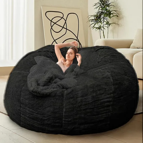 HDMLDP Silla de Puf para Adultos y Niños Sin Relleno, Cómoda y Esponjosa, Silla de Puf Gigante Redonda, Sofá Perezoso, Funda para Silla de Lectura,