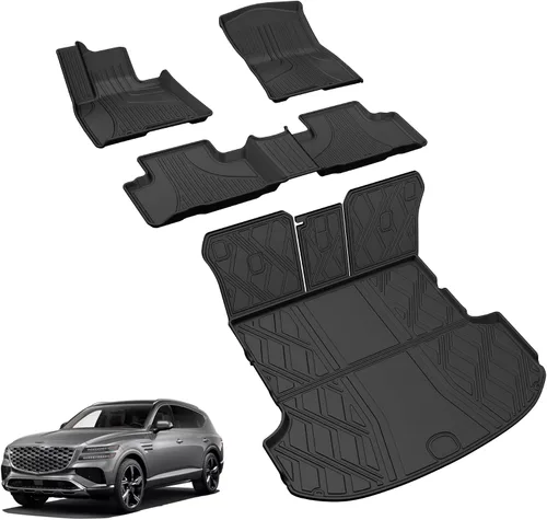 Miniatura 21 de Tapete de carga compatible con Kia Sorento 2021-2025 2026 Tapete de maletero con tapete para respaldo de asiento, TPE para todo tipo de clima