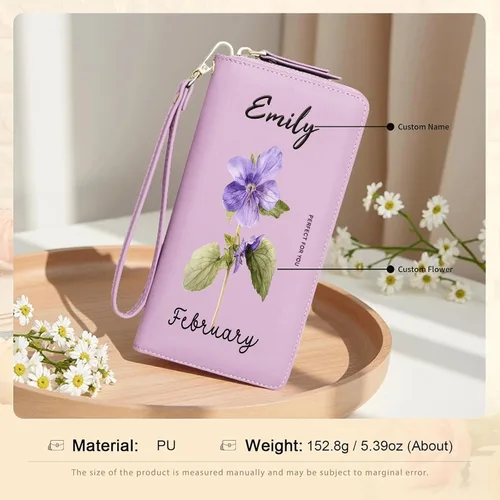 Miniatura 81 de Badiya Billetera para mujer con bloqueo RFlD de cuero con cremallera alrededor de carteras de gran capacidad