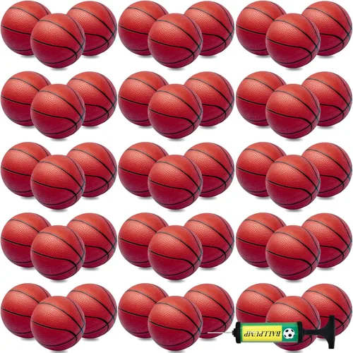 Miniatura 9 de Oleitodh Juego de 40 mini pelotas de baloncesto inflables de 6 pulgadas, juego de baloncesto pequeño de PVC para juegos de aro de puerta, regalos