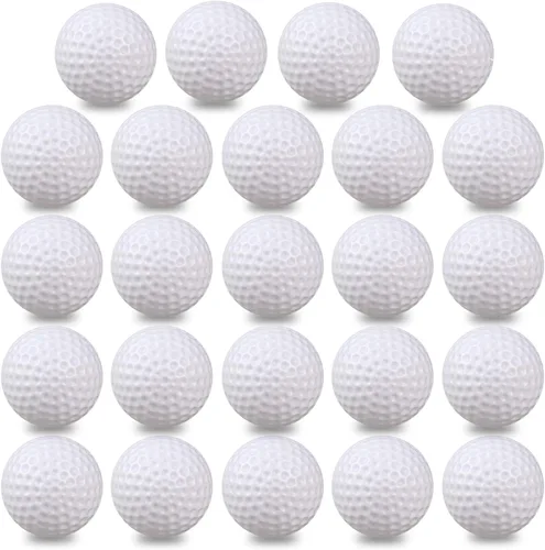 Miniatura 8 de KOFULL Pelotas de golf de plástico, paquete de 24/50/100 pelotas de golf falsas de plástico hueco, para entrenamiento en interiores y exteriores