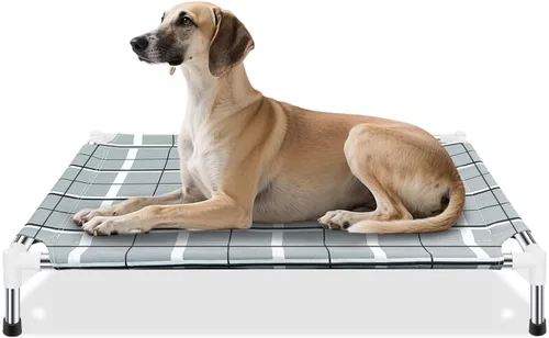 Miniatura 8 de Cama elevada elevada para perros al aire libre – Cama de cuna para perros con patas antideslizantes Cama hamaca para perro con marco de acero
