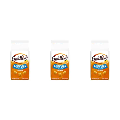 Miniatura 25 de Goldfish Mega Bites Galletas de Queso Cheddar Fuerte, Bolsa de 5.9 Oz