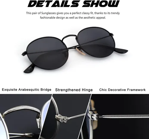 Miniatura 82 de CGID Gafas de sol unisex polarizadas redondas E01 Lennon