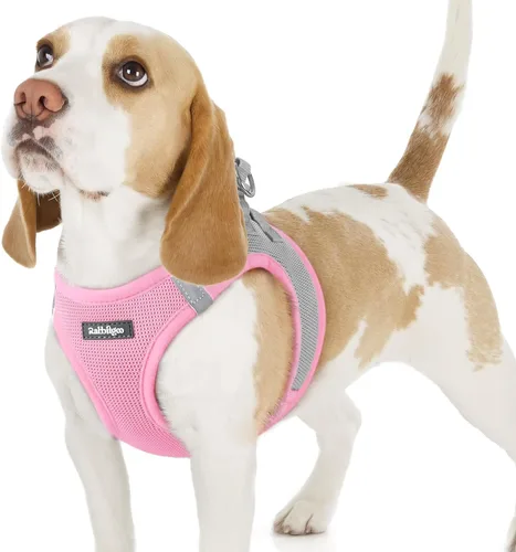Miniatura 33 de rabbitgoo Arnés para perro pequeño, chaleco de malla suave para cachorros con hebilla de seguridad, arnés reflectante transpirable para mascotas