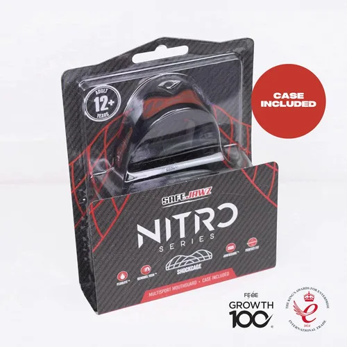 Miniatura 7 de SAFEJAWZ Protector bucal, triple capa para adultos con estuche, boquilla de fácil ajuste extraíble de alta calidad para fútbol, boxeo, lacrosse