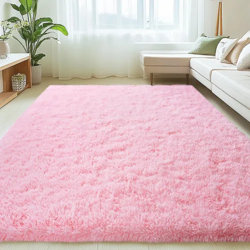 Miniatura 96 de Mugorn - Alfombra de 8 x 10 pies, alfombras grandes, esponjosas, suaves, peludas, antideslizantes, mullidas para interiores, color negro, 8 x 10 pies