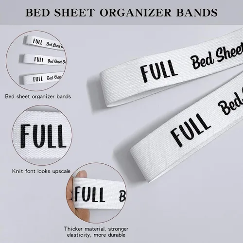 Miniatura 4 de 6 bandas elásticas para organizar sábanas, organizadores de sábanas, organizadores de sábanas, bandas elásticas para ropa de cama (completo)