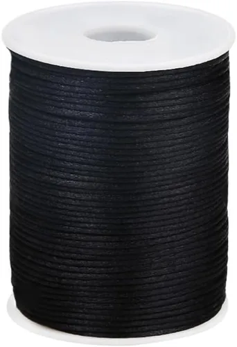 Miniatura 24 de 2.0mm Hilo de Cordón de Seda de Nylon para Cuentas de Macramé, Pulseras, Nudos Chinos, Collares, Joyería 109 Yardas (Verde Oscuro)
