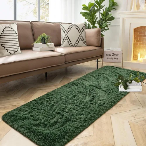 Miniatura 22 de DweIke Alfombras Shag Esponjosas Azules para Dormitorio Sala de Estar, 5x8 Grande Suave Felpa Tie-Dye Azul Cielo para Niñas y Niños, Alfombra Azul