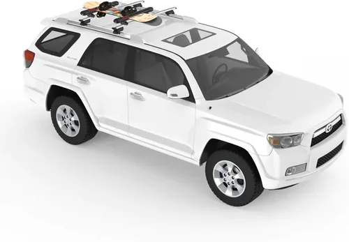 Miniatura 8 de Portaequipajes de techo Yakima para 4 pares de esquís o 2 tablas de snowboard, montaje universal para auto con bisagra expandible, FatCat EVO 4