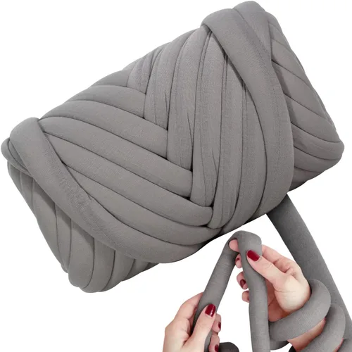 Miniatura 11 de Ultra Suave 1kg (2.2 LBS) Hilo Grueso para Tejer a Mano, Hilo de Tubo de Tela de Terciopelo Luxuoso para Hacer Bolsos, Almohadas, Mantas, Azul Ártico