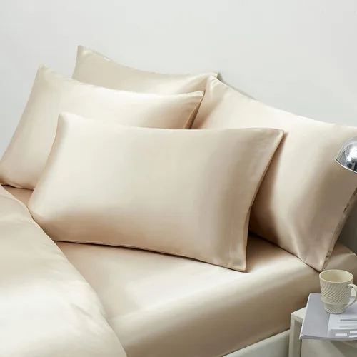 Miniatura 39 de Ersmak Juego de 2 fundas de almohada de satén estándar, ultra suaves y sedosas para cabello y piel, resistentes a las arrugas a la decoloración