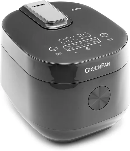 Miniatura 14 de Arrocera GreenPan, 8 tazas cocidas (4 sin cocer), modo bajo en carbohidratos y sopa, 10 ajustes de cocción de un toque, cesta de vapor de cerámica