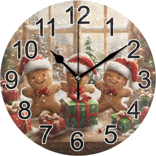 Miniatura 30 de Hummingbird - Reloj de pared de resorte redondo de 10 pulgadas, sin tictac, silencioso, funciona con pilas, reloj analógico atómico de cuarzo