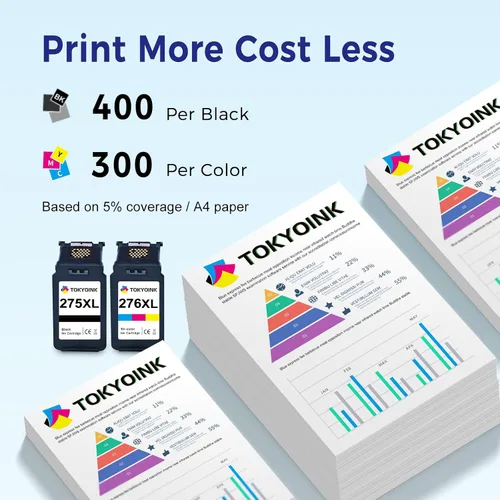 Miniatura 3 de 275XL 276XL Cartuchos de tinta de repuesto para Canon 275 y 276 tinta PG-275 CL-276 Combo Pack compatible con impresoras PIXMA TS3522 TR4720 TR4700