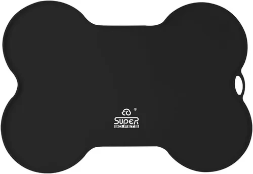 Super Design Tapete de comida para perros, tapete para comida y agua, de silicona, antiderrames, tapete para alimentación de gatos, mantel