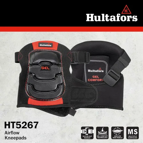 Miniatura 5 de Hultafors Work Gear HT5267 - Rodilleras de gel de flujo de aire para trabajar con cojín de gel grueso en capas, ventilación de flujo de aire, espuma