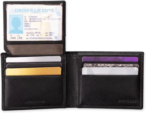 Miniatura 33 de Dockers Mens piel Capacidad extra Slimfold Bifold Wallet