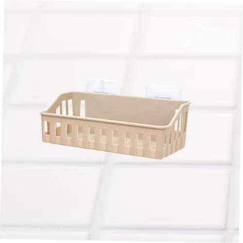 Miniatura 7 de Cabilock Estante de baño montado en la pared, cesta de almacenamiento para ducha y cocina, café claro, organizador multiusos para almacenamiento