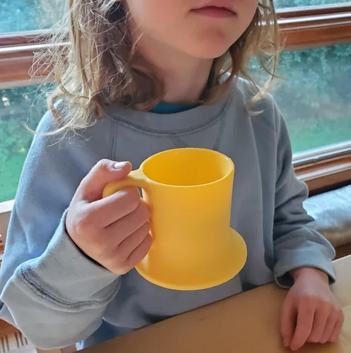 Miniatura 5 de Vaso para niños, taza de té y taza para niños pequeños Juego de 3 tazas aptas para lavavajillas y microondas 3 tazas de base ancha para niños