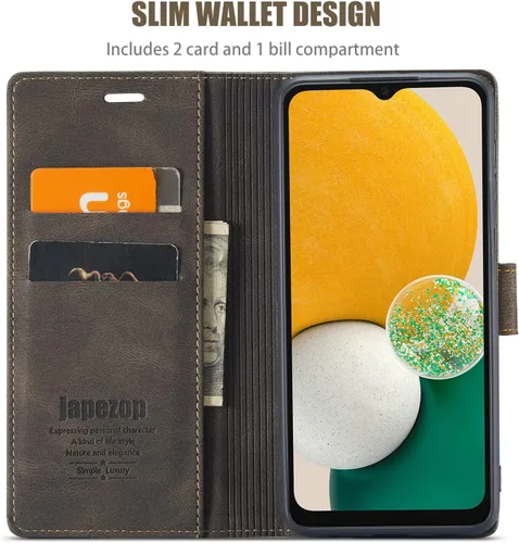 Miniatura 3 de Funda tipo cartera para Samsung Galaxy A13 5G con tarjetero [bloqueo RFID] con función atril magnética, funda de piel con tapa para Samsung Galaxy