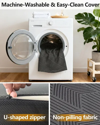 Miniatura 8 de Colchón triple plegable de 6 pulgadas, cama plegable de espuma viscoelástica, cero olor, funda extraíble 100% poliéster, asas resistentes, malla