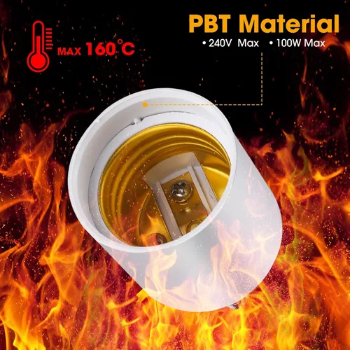 Miniatura 7 de Roowest Paquete de 150 adaptadores Gu24 a E26 E27 resistentes al calor hasta 320 ℉ resistentes al fuego, convertidos Gu24 bi-pin accesorio E26 E27
