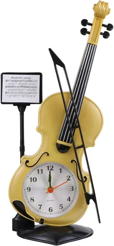 BESPORTBLE Reloj despertador de violín electrónico con forma de violín para dormitorio, sala de estar, hogar D Cor y decoración de mesa de oficina