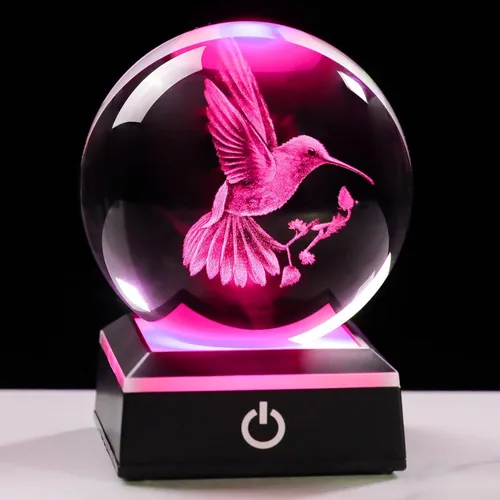 Miniatura 8 de Bola de cristal 3D, tortuga marina, regalos para mujeres y hombres, adorno de globo de nieve con base LED, luz nocturna, figuras de decoración