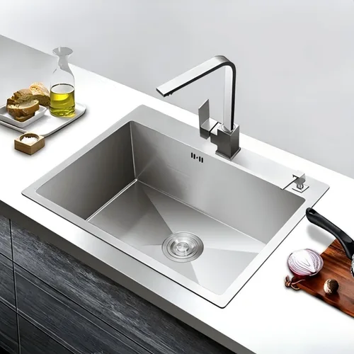 Miniatura 2 de 23.6 x 17.7 Pulgadas Fregadero de Cocina de Caída, Fregaderos de Cocina de Acero Inoxidable con Nano-Revestimiento, Fregadero de Un Solo Tazón de 8