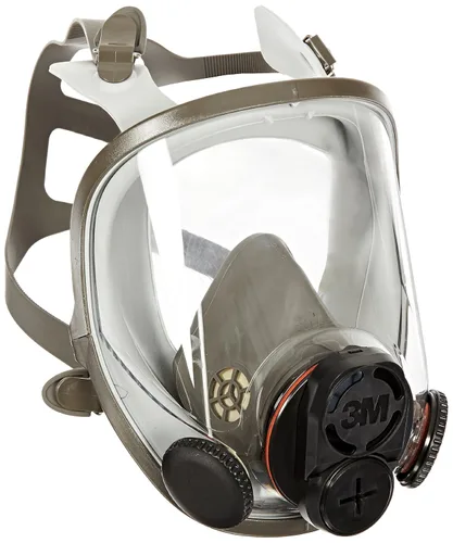 3M Respirador reutilizable de pieza completa 6700DIN, NIOSH, protección respiratoria, lente grande, ANSI, ligero, silicona facial, válvula de flujo