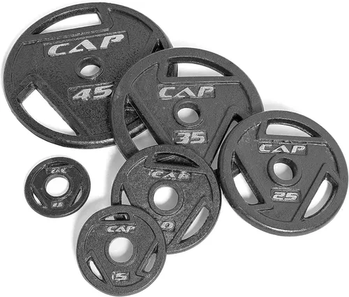 Miniatura 6 de WF Athletic Supply - Disco de hierro fundido, placa de agarre olímpico de 2 pulgadas para entrenamiento de fuerza, tonalidad muscular, pérdida