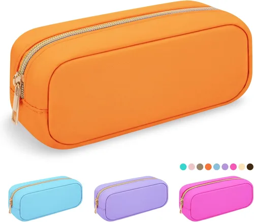 Miniatura 10 de Iqimott Bolsa Grande de Maquillaje de Nylon para Viaje, Bolsa de Cosméticos Preppy Grande Organizadora de Maquillaje de Nylon Bolsa de Artículos