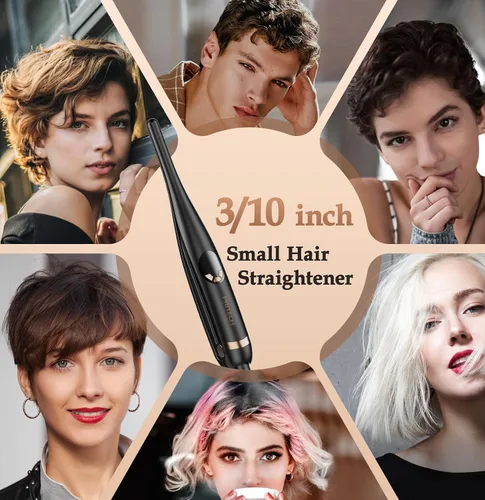Miniatura 6 de Planchas pequeñas para cabello corto, plancha plana fina de 3/10 pulgadas para cabello corto, corte Pixie y flequillo, alisador de pelo pequeño