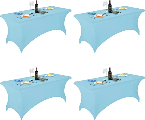 Miniatura 80 de FORLIFE - Funda de mesa de elastano, mantel ajustado de 4 pies para mesas rectangulares, funda elástica para patio, universal para bodas, banquetes