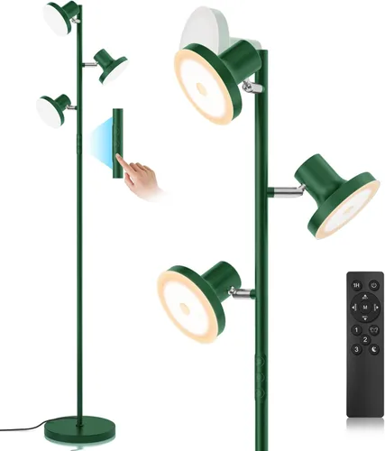 Miniatura 13 de SIBRILLE Lámpara de pie LED de árbol de 36W, lámpara de pie ajustable moderna con control remoto y táctil, 4 temperaturas de color, 3 lámparas