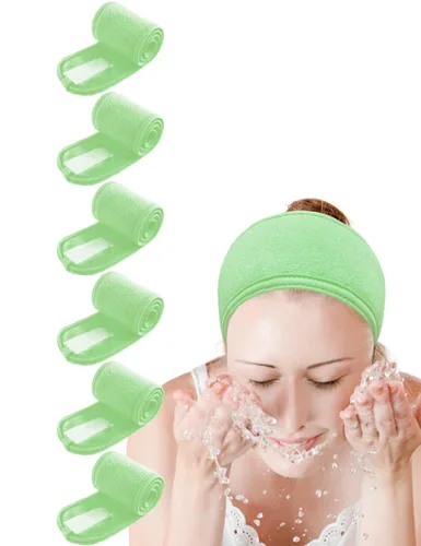 Miniatura 7 de EUICAE Diadema de spa, paquete de 5 toallas negras para la cabeza, antideslizantes, elásticas, lavables para maquillaje, lavado facial, tratamiento