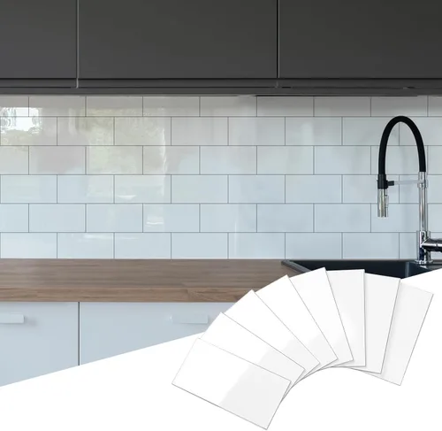Miniatura 33 de Yipscazo Azulejo de pared compuesto de PVC 3D de 3 x 6 pulgadas para despegar y pegar en azulejos para cocina, baño, lavandería, chimenea