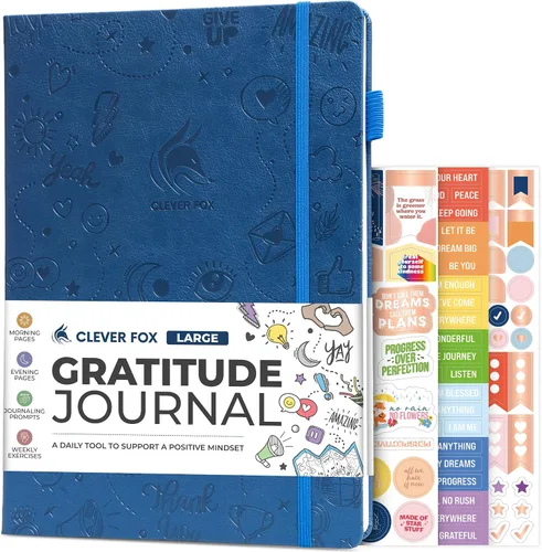 Miniatura 8 de Clever Fox Diario de gratitud grande – Diario de felicidad, positividad y afirmación – Cuaderno diario inspirador, 3 meses, 8.3 x 11 pulgadas