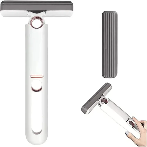 Nuevo mango multifuncional para trapeador con mini trapeador automático para limpieza en húmedo y seco en cocina y baño (1 cabezal de algodón + 1