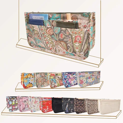 Miniatura 8 de Bolso de mano estilo cartera de Vercord para mujer con organizador incorporado, estampado bien definido, con manijas y cremallera, tamaño 2