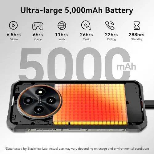 Miniatura 12 de Blackview Fort 2 - Teléfono resistente Android 16, 0.421 in ultra delgado y resistente, teléfono inteligente desbloqueado, 24 GB + 128 GB/2 TB 6.56
